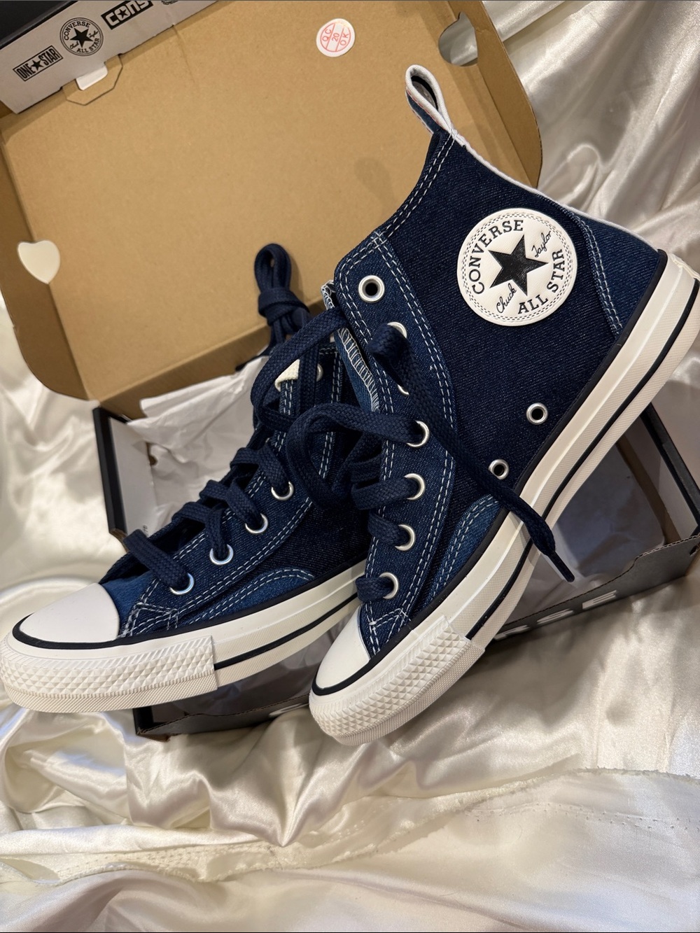 NWT Denim Converse High Tops